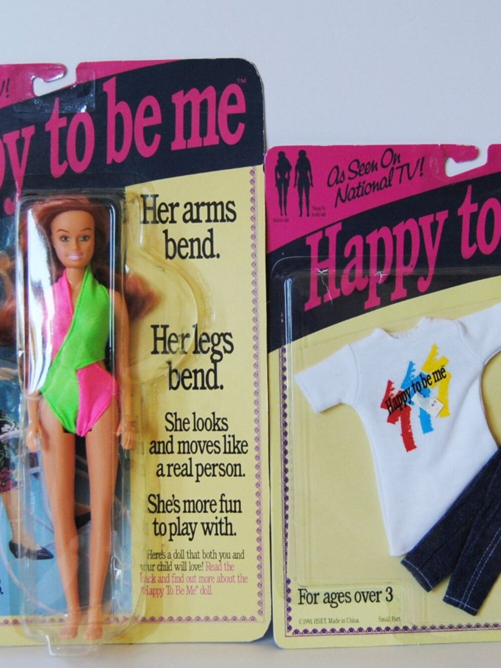 Vintage 1991 Happy to be me 10" High Self-Esteem Toys + Clothes